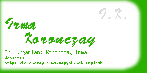 irma koronczay business card